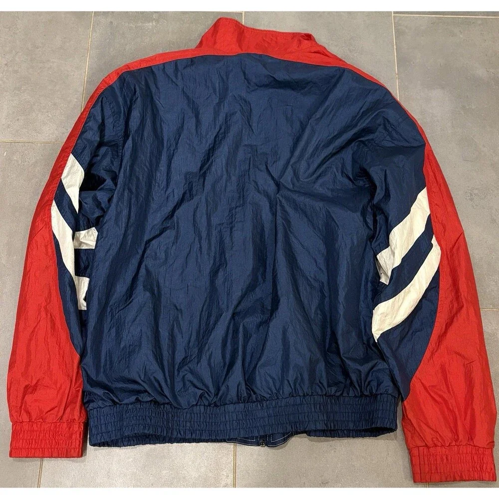 NYAC New York Athletic Club Swim Team Speedo Red White Zip Windbreaker XL